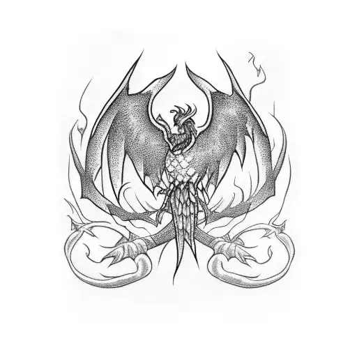 Phoenix scorpio halloween pumpkin tattoo design idea