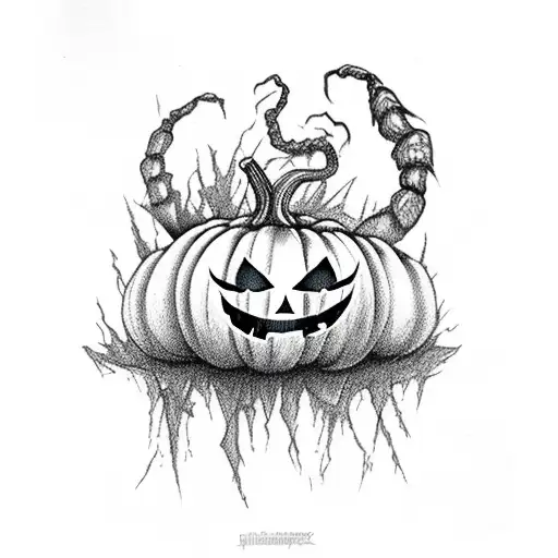 Phoenix scorpio halloween pumpkin tattoo design idea