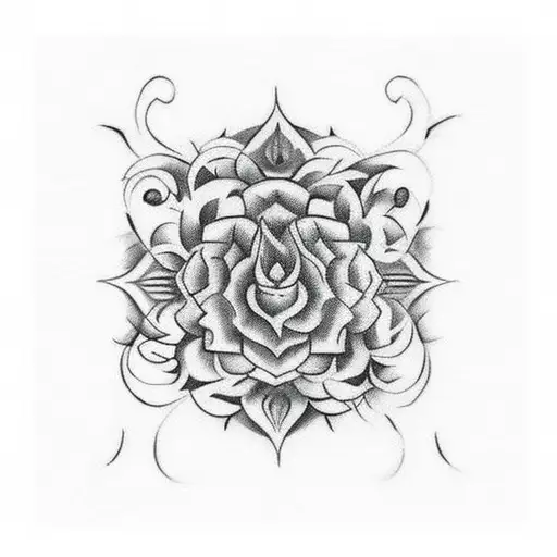 current tattoo says vinash kale vipreet budhi in 2 horizontal lines. I need a coverup tattoo which says Shambhavi tattoo design idea