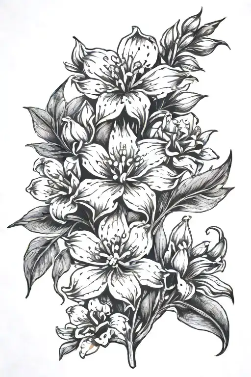 tangled flower bluebonnet bouquet  tattoo design idea