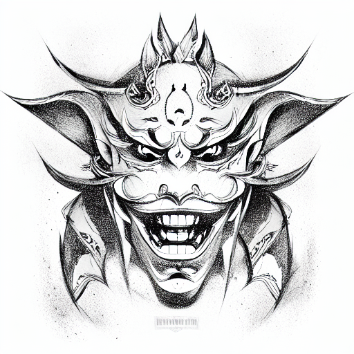 Hannya mask tattoo design idea