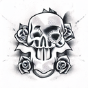 Skull and Roses tattoo design idea