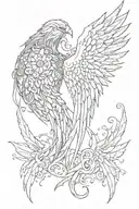 angle wings close together, dripping blood around the sides and bottom of the wings. tattoo design idea