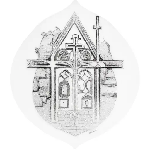 St. Peter Church Rome  tattoo design idea