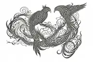 Phoenix evolving DNA strands tattoo design idea