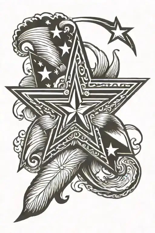 Texas star tattoo design idea