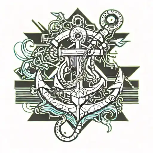 anchor tattoo, writen i refuse to sink tattoo design idea