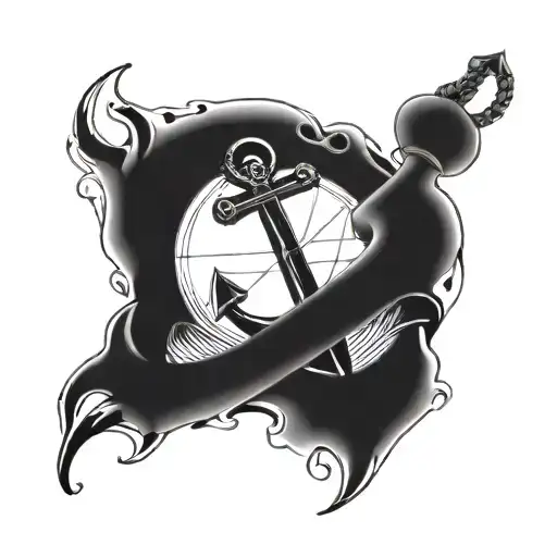 anchor tattoo, writen i refuse to sink tattoo design idea