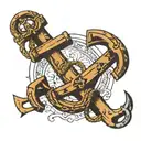 anchor tattoo, writen i refuse to sink, with a semilocon replecing the second letter I tattoo design idea