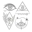 devil eye and turkish eye pattern inspired tattoo design idea