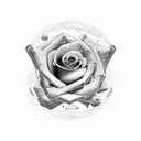 cowboygunslinger, rose, jawbone, mountains, desert, dark tower, keyhole tattoo design idea