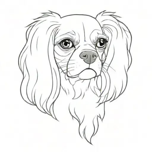 cavalier king charles spaniel tattoo design idea