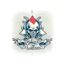 design a corresponding image for the quote "the fatality of faith and the lesson of romance" tattoo design idea