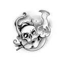 design a corresponding image for the quote "the fatality of faith and the lesson of romance" tattoo design idea