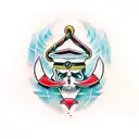 design a corresponding image for the quote "the fatality of faith and the lesson of romance" tattoo design idea