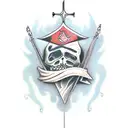 design a corresponding image for the quote "the fatality of faith and the lesson of romance" tattoo design idea
