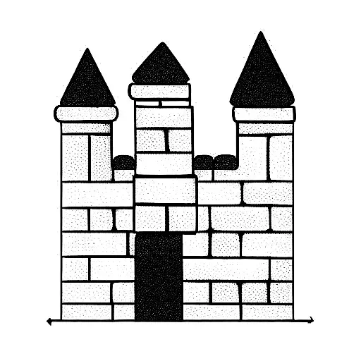 building a castle of bricks tattoo design idea