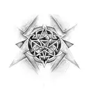 pentagram with devil trap grom Supernatural tv series tattoo design idea