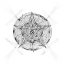 pentagram with devil trap grom Supernatural tv series tattoo design idea