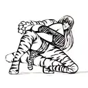 big titty goth girl with tiger in bamboo tattoo design idea