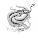 red dove and snake tattoo design idea