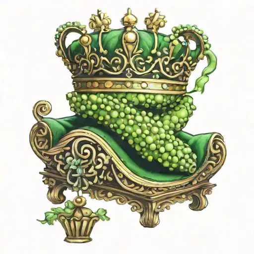 princess pea with crown  tattoo design idea
