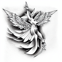 falling angle  tattoo design idea