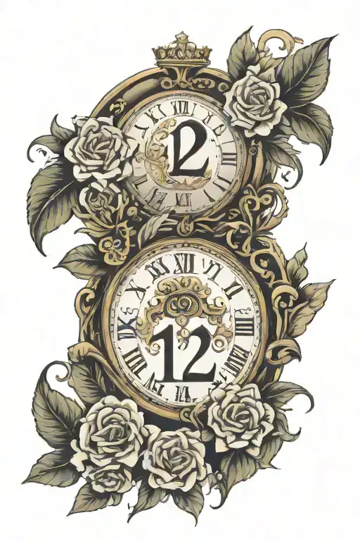 Roman numeral number 1 2 and 3  tattoo design idea