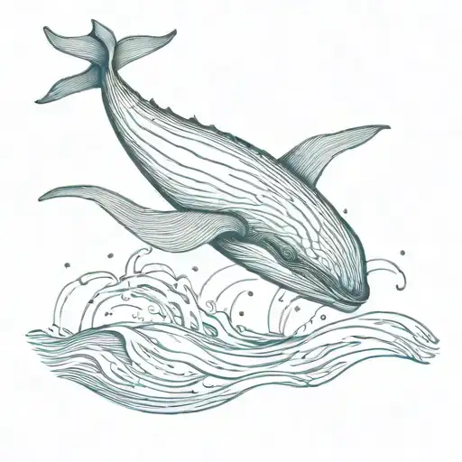blue whale tattoo design idea