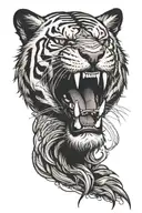 growling tiger face front facing   tattoo design idea
