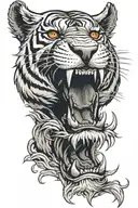 growling tiger face front facing   tattoo design idea