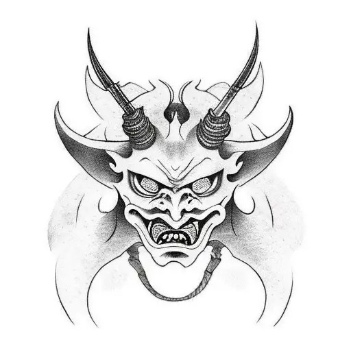 medieval devil tattoo design idea