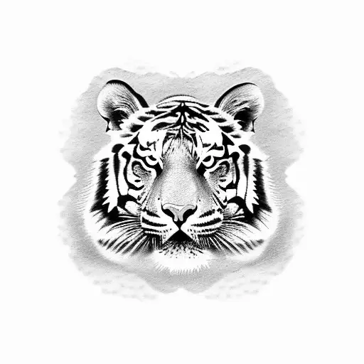 female tiger chinese  tattoo design idea