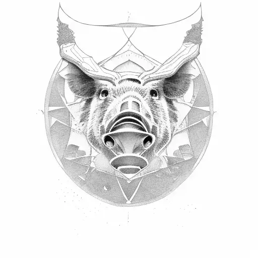 boar and tiger tattoo design idea