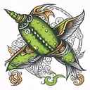 pickle parachute tattoo design idea