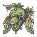 pickle parachute tattoo design idea