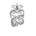 Snake and dagger tattoo design idea