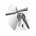western windmill  tattoo design idea