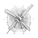 western windmill  tattoo design idea