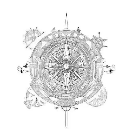 astrolabe tattoo design idea