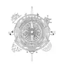 astrolabe tattoo design idea