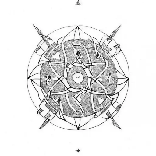 Viking symbols, compasses, constellations, Celtic symbols tattoo design idea
