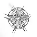 Viking symbols, compasses, constellations, Celtic symbols tattoo design idea