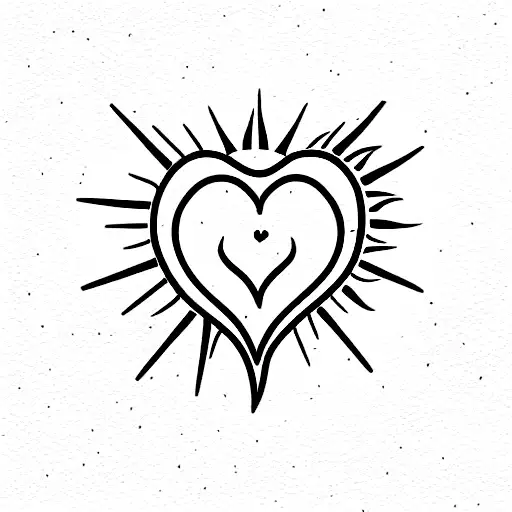 sun moon and star with heart or love tattoo design idea