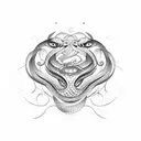 Snake with woman face tattoo design idea