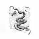 Snake with woman face tattoo design idea