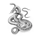 Snake with woman face tattoo design idea