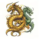 scorpion and dragon intertwined tattoo design idea