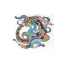 A traditional Japanese sleeve tattoo depicting the zodiac animals (horse, monkey, rabbit, snake, rat) in a vibrant and intricate design tattoo design idea