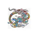 A traditional Japanese sleeve tattoo depicting the zodiac animals (horse, monkey, rabbit, snake, rat) in a vibrant and intricate design tattoo design idea